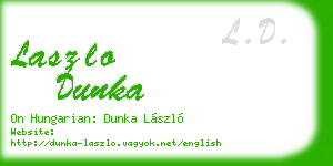 laszlo dunka business card