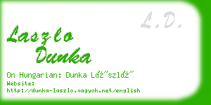 laszlo dunka business card